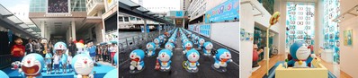 主辦單位海港城置業有限公司零售租務部總經理李麗儀小姐、國際影業有限公司總監近藤 努先生、策展單位AllRightsReserved總監SK Lam、香港日本總領事館広報文化部部長 菊地 斉先生及一眾多啦A夢故事人物一起出席開幕活動。